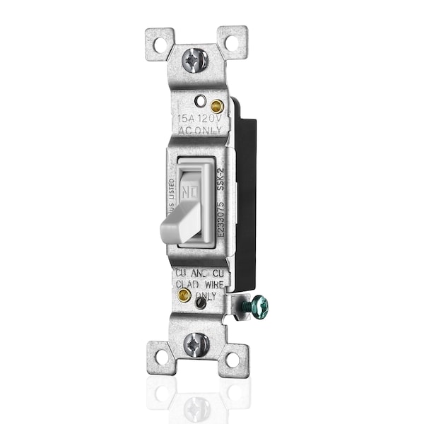 Faith White Toggle Light Switch, Single Pole Standard Switch, 15 Amp, Grounding Screw, 120V, 10PK SSK2-WH-10 - main